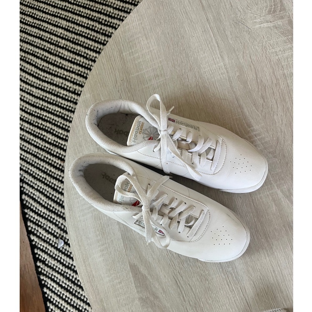 Reebok Classic Princess Sneakers White Low Top Retro Trainers Womens 9.5